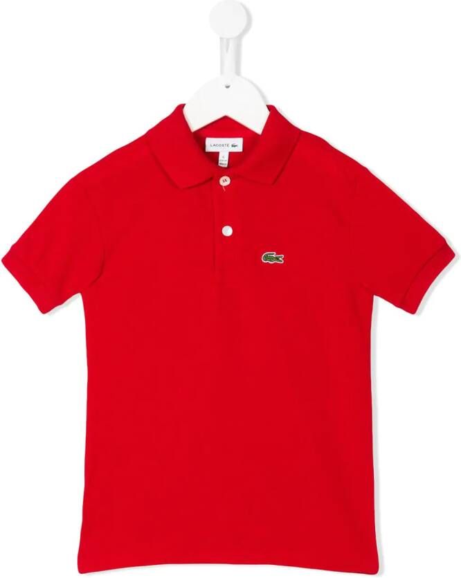 Lacoste Kids logo embroidery polo shirt Rood