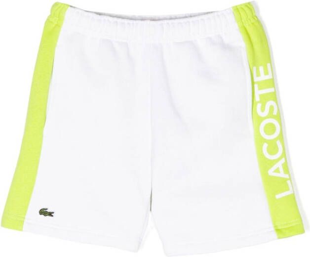 Lacoste Kids Shorts met logopatch Wit