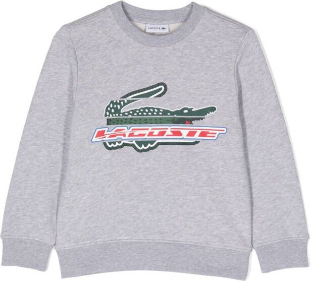 Lacoste Kids Sweater met logoprint Grijs