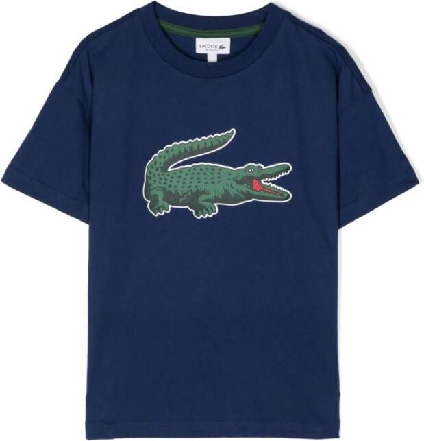 Lacoste Kids Sweater met logoprint Blauw