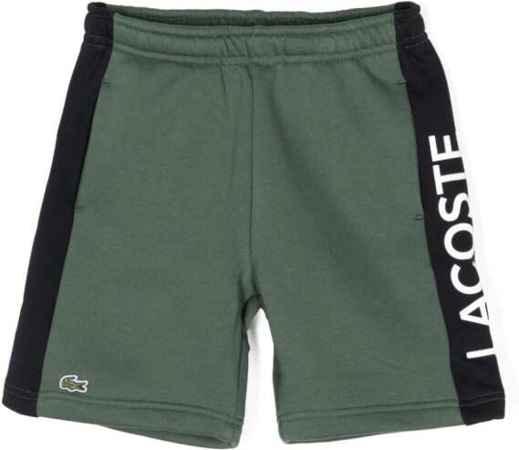 Lacoste Kids Shorts met logoband Groen