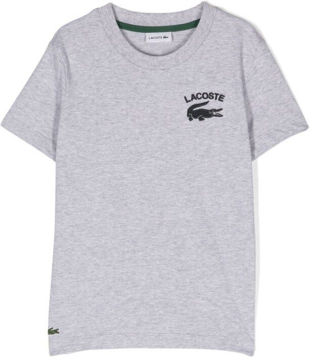 Lacoste Kids Poloshirt met geborduurd logo Grijs
