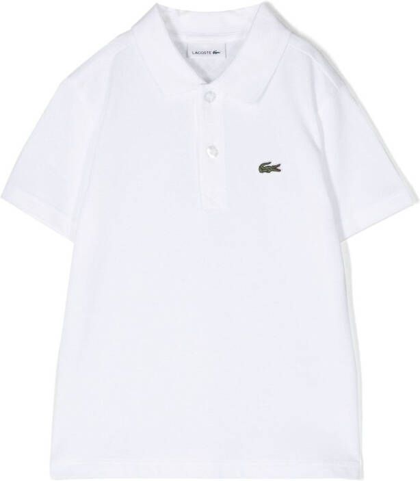 Lacoste Kids Poloshirt met geborduurd logo Wit