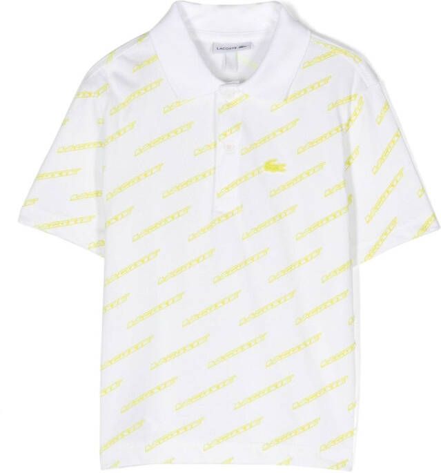 Lacoste Kids Poloshirt met logoprint Wit