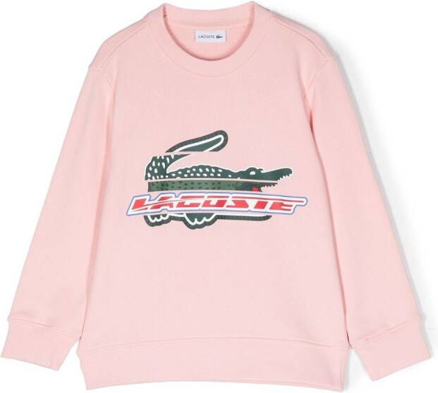 Lacoste Kids Sweater met logoprint Roze