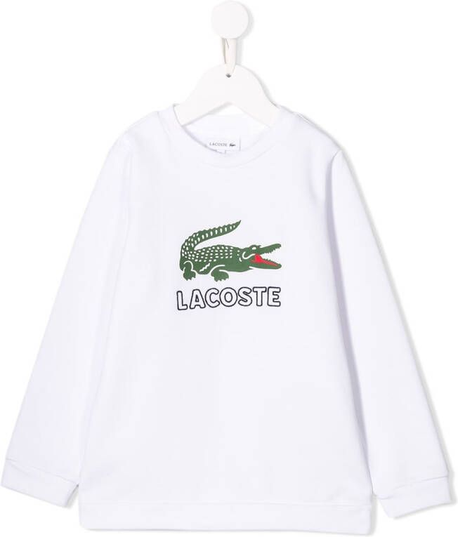 Lacoste Kids Sweater met logoprint Wit
