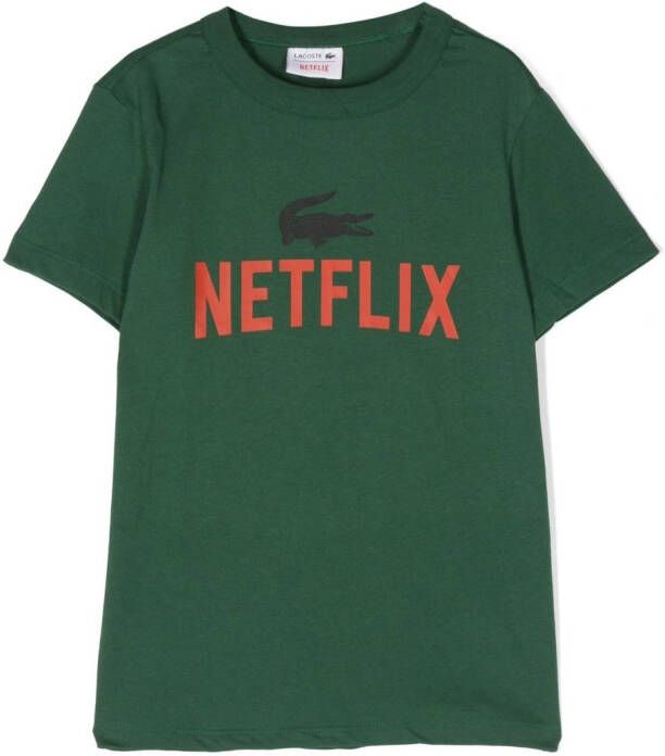 Lacoste Kids T-shirt met logoprint Groen
