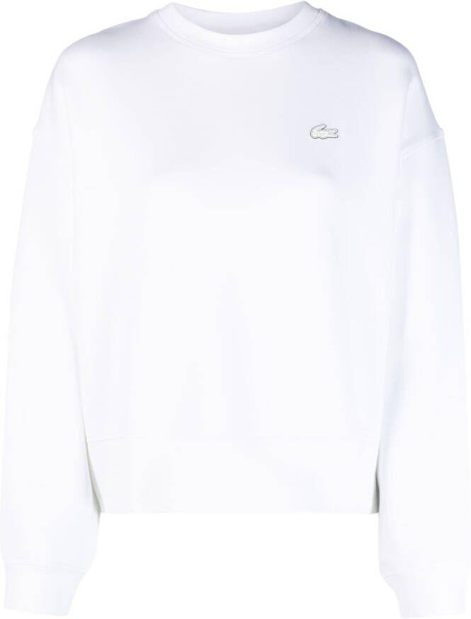 Lacoste Sweater met logo applicatie Wit