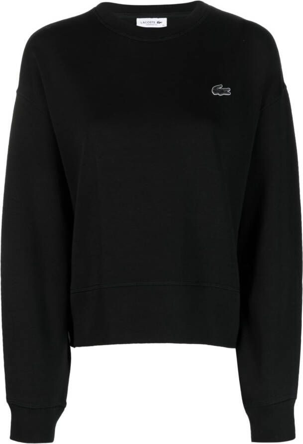 Lacoste Sweater met logo applicatie Zwart