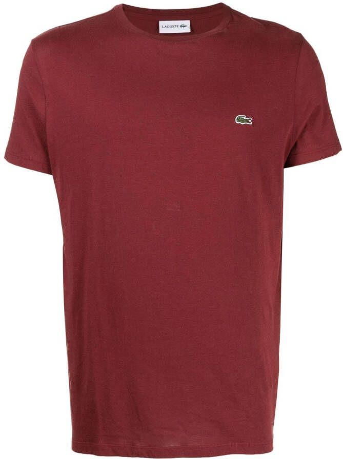 Lacoste T-shirt met logopatch Rood