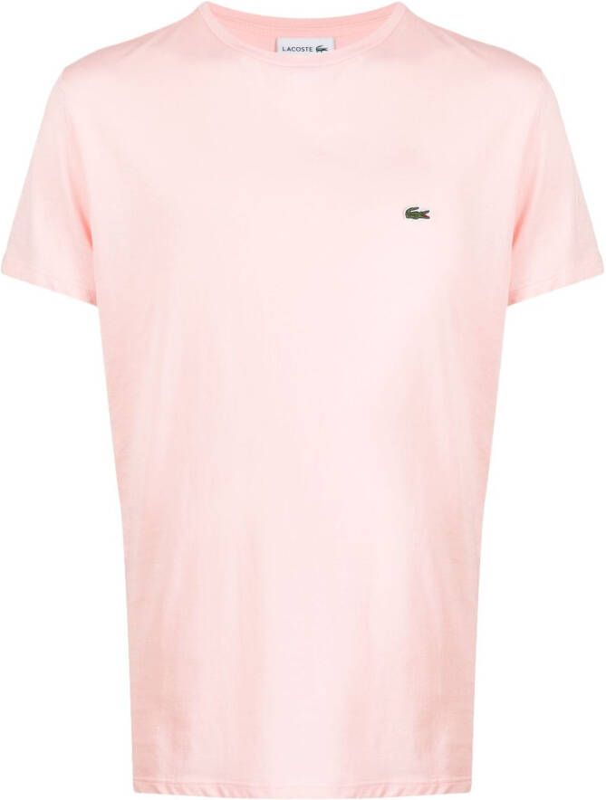 Lacoste T-shirt met logopatch Roze
