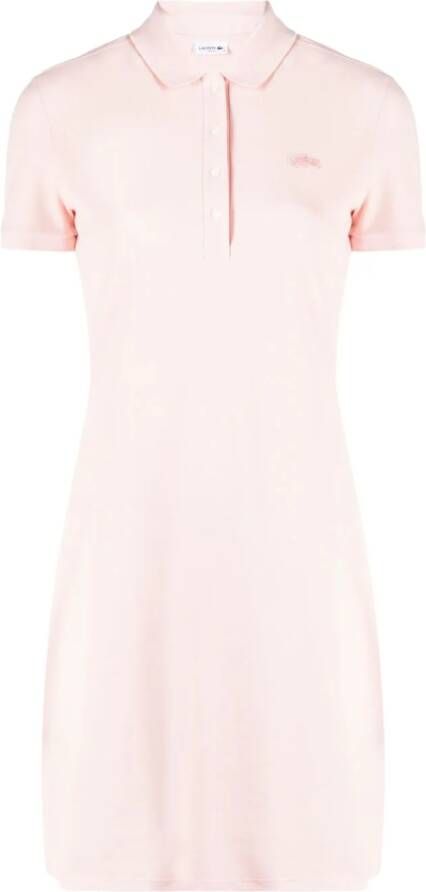 Lacoste Polojurk met logopatch Roze
