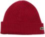 Lacoste Muts met logopatch Rood - Thumbnail 1