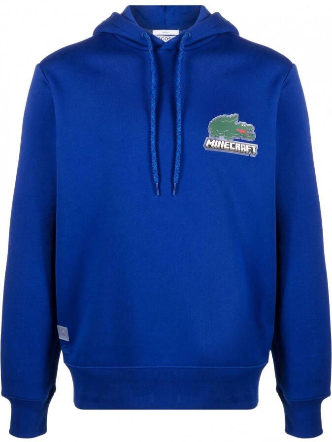 Lacoste Minecraft hoodie met logopatch Blauw