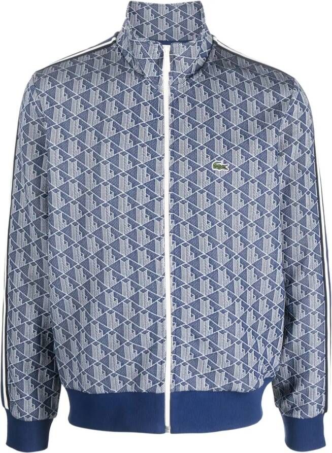 Lacoste Sweater met monogrampatroon Blauw