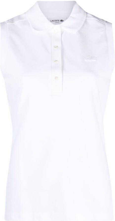 Lacoste Mouwloos poloshirt Wit