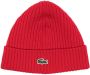 Lacoste Muts met logopatch Rood - Thumbnail 1