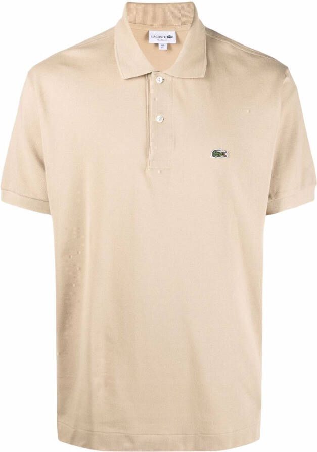 Lacoste Poloshirt met geborduurd logo Beige