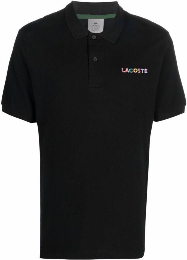 Lacoste Poloshirt met geborduurd logo Zwart