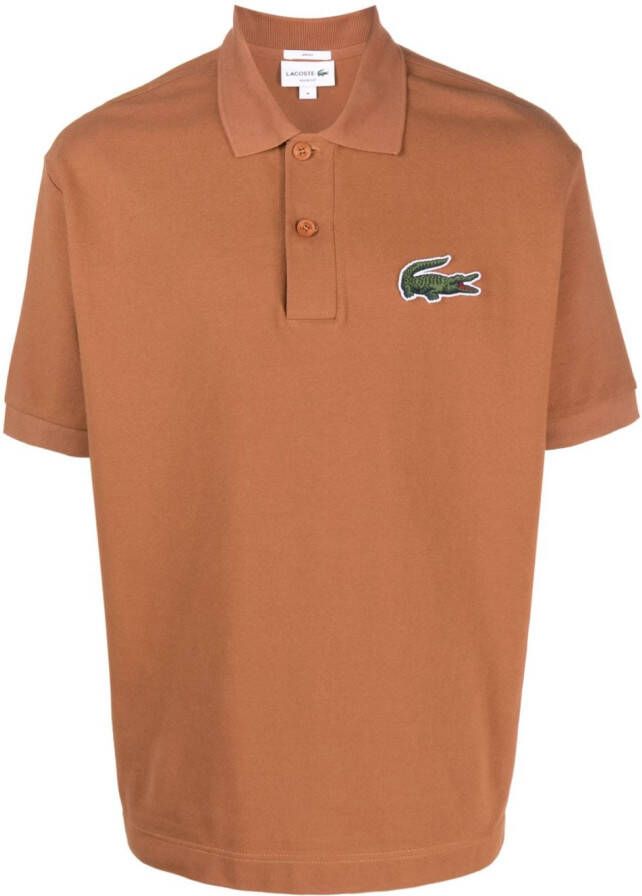 Lacoste Poloshirt met logo-applicatie Bruin
