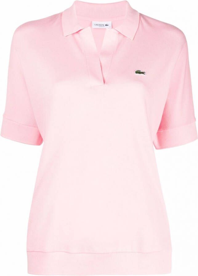 Lacoste Poloshirt met logopatch Roze