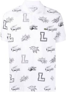 Lacoste Poloshirt met logoprint Wit
