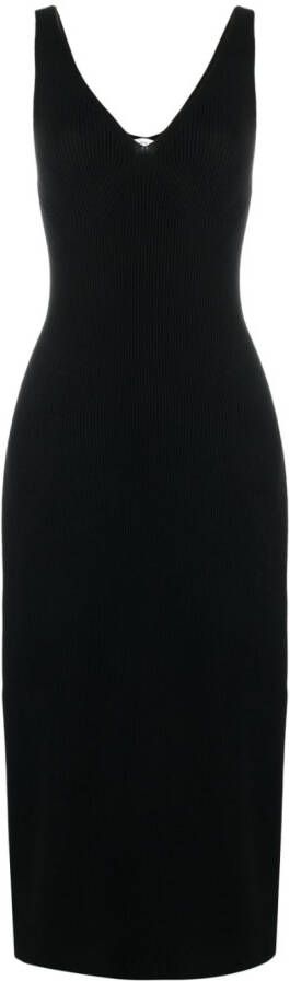 Lacoste Ribgebreide jurk Zwart