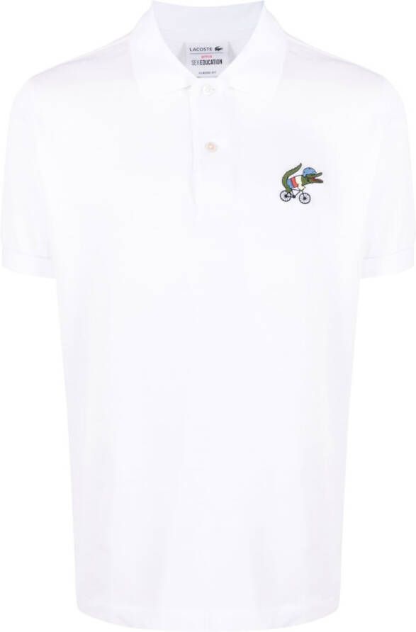 Lacoste Poloshirt met print Wit