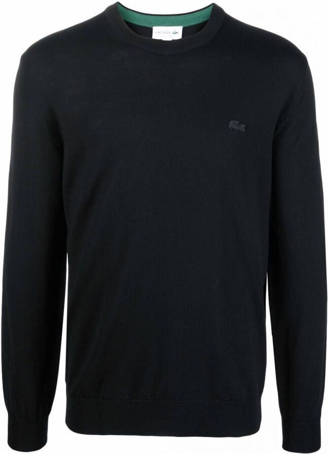Lacoste Sweater met geborduurd logo Zwart