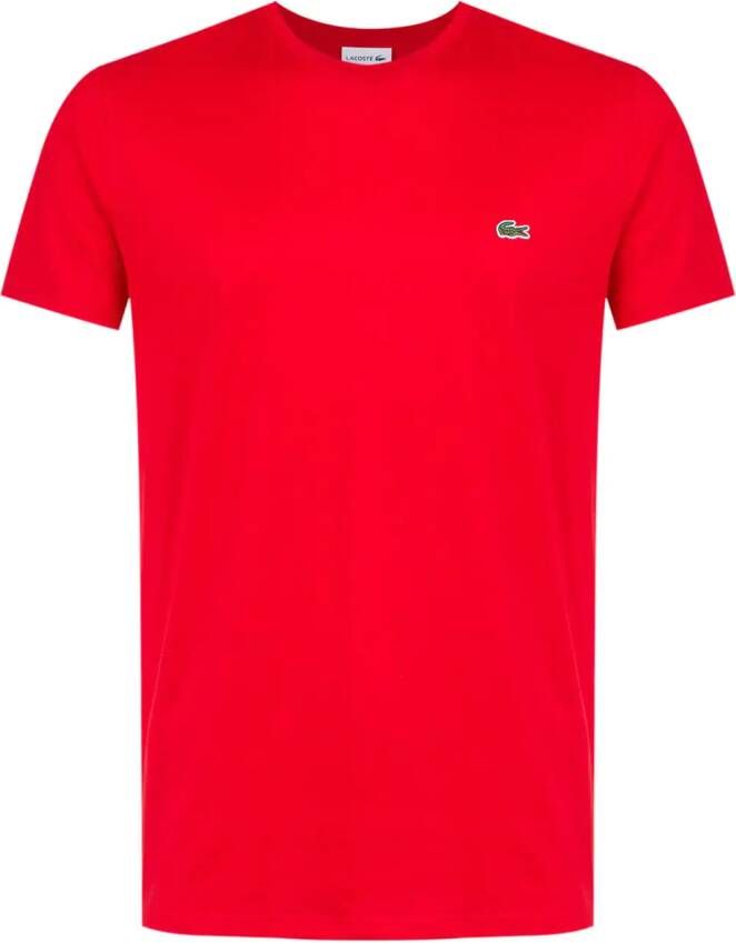 Lacoste T-shirt met geborduurd logo Rood