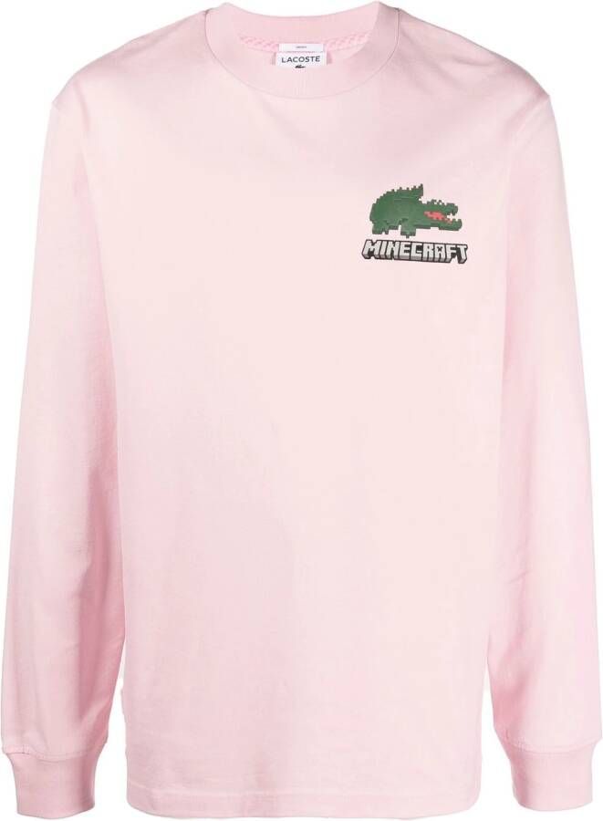 Lacoste T-shirt met logoprint Roze