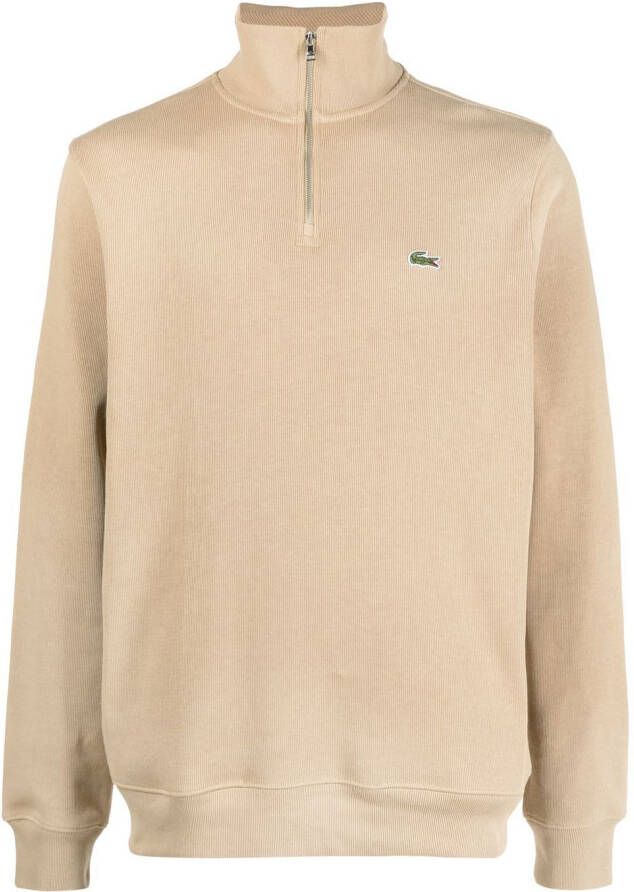 Lacoste Trui met geborduurd logo Beige