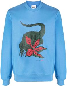 Lacoste x Netflix sweater met print Blauw