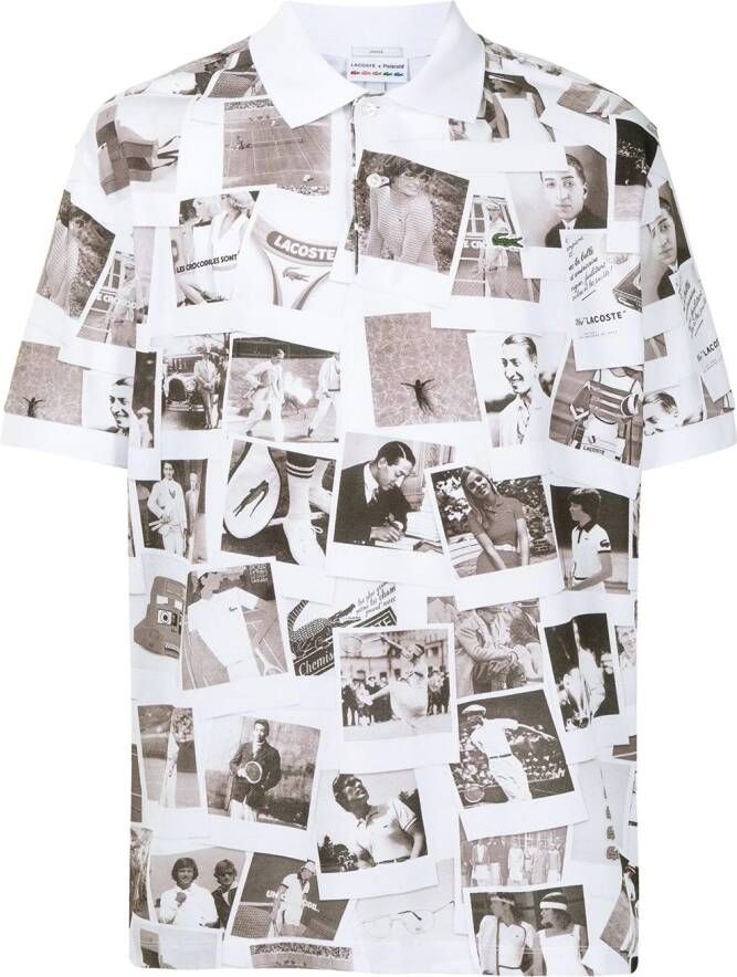 Lacoste x Polaroïd poloshirt met fotoprint Wit