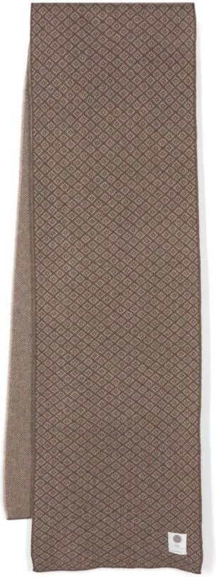 Lady Anne Sjaal met jacquard Bruin