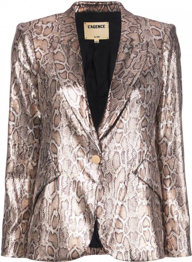 L'Agence Blazer met luipaardprint Bruin