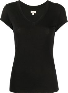 L'Agence T-shirt met V-hals Zwart