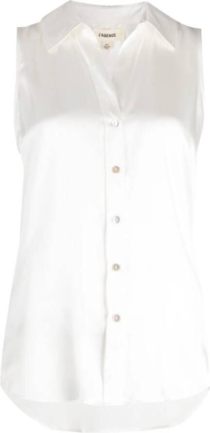 L'Agence Zijden blouse Wit