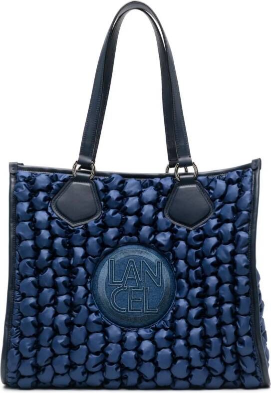 Lancel Summer shopper met bubbelpatroon Blauw