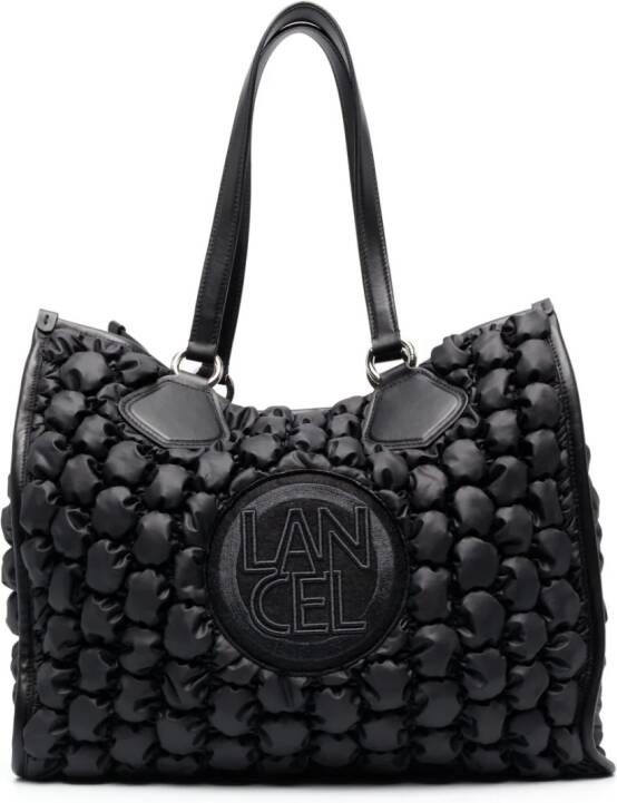 Lancel Summer shopper met bubbelpatroon Zwart