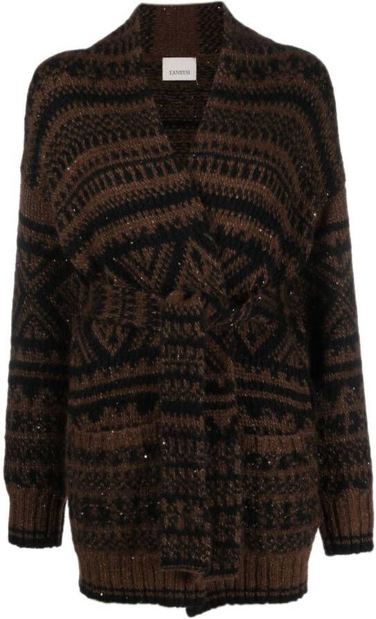 Laneus Vest met ceintuur Bruin