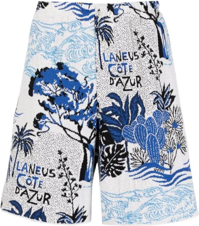 Laneus Bermuda shorts met elastische taille Wit