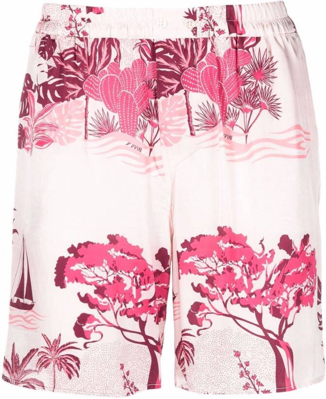 Laneus Bermuda shorts met print Roze