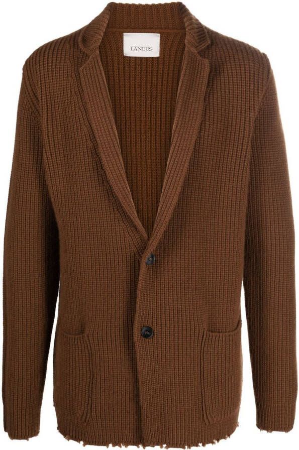 Laneus Gebreide blazer Bruin