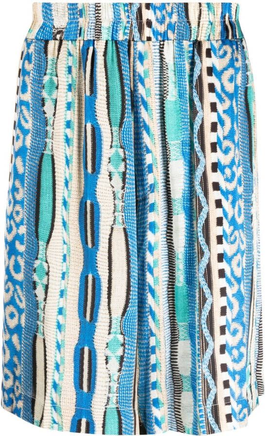 Laneus Bermuda shorts met print Blauw