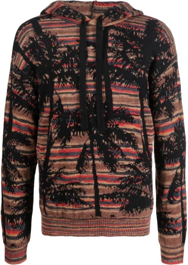 Laneus Intarsia hoodie Zwart