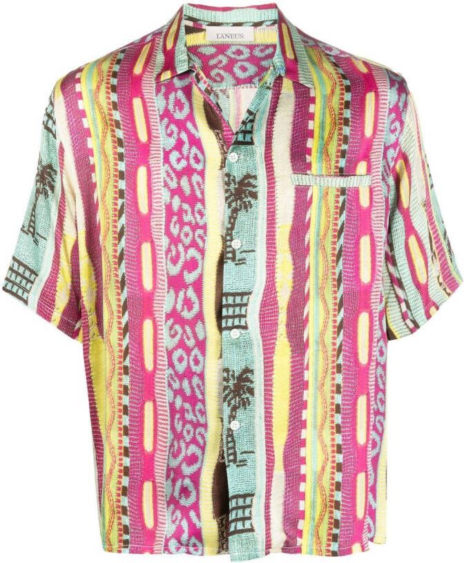Laneus Overhemd met grafische print Roze