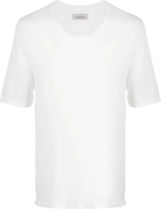 Laneus Ribgebreid T-shirt Wit