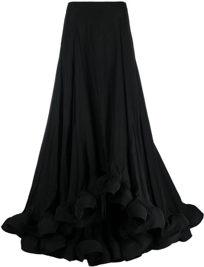 Lanvin Asymmetrische maxi-rok Zwart