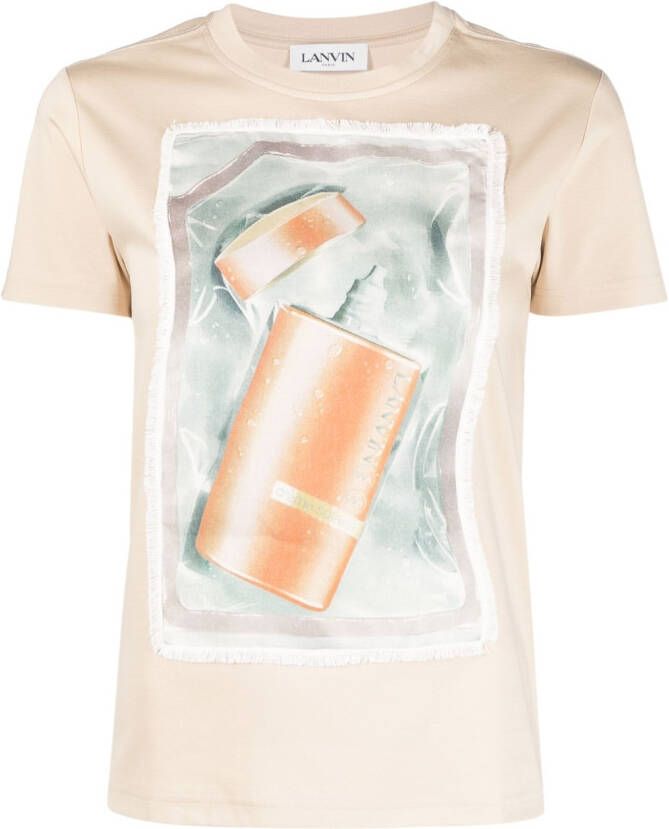 Lanvin T-shirt met print Beige
